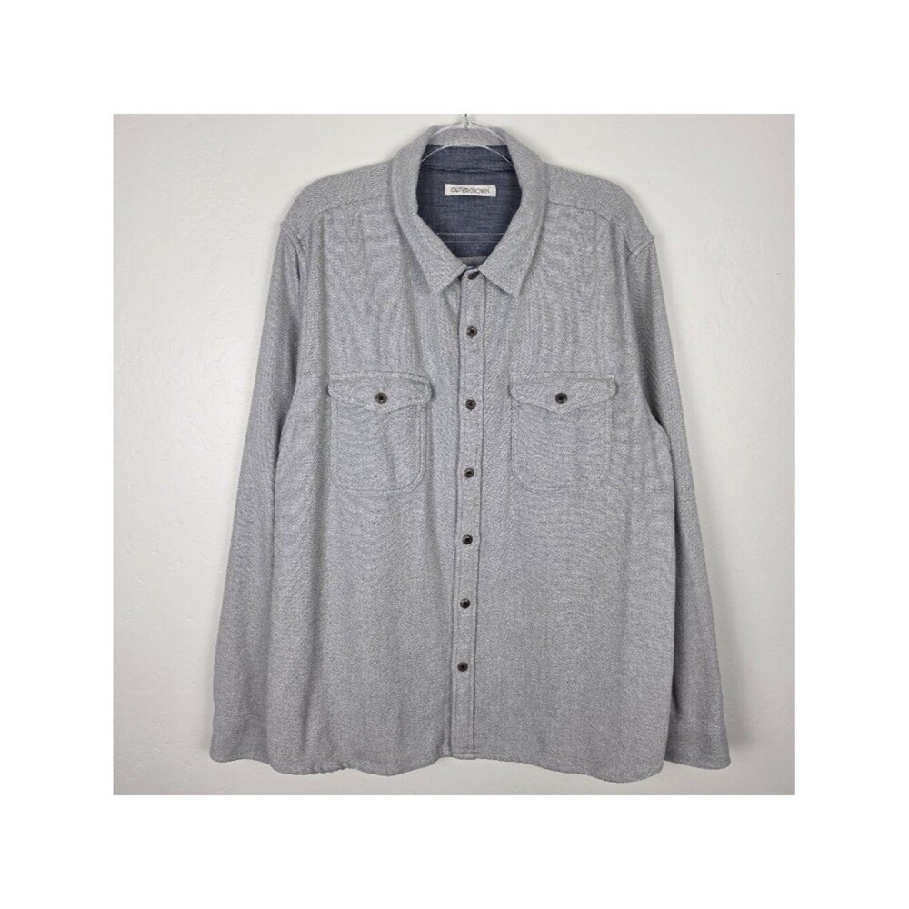 Outerknown Blanket Shirt Organic Cotton Twill Light Gray Men's Size XXL